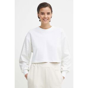 Bavlněná mikina Calvin Klein Jeans dámská, bílá barva, vzorovaná, J20J223072