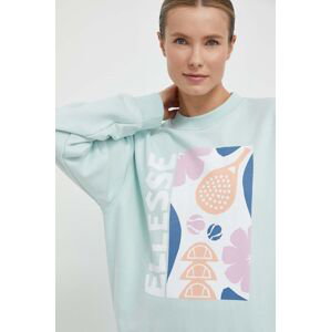 Mikina Ellesse Rosiello Sweatshirt dámská, tyrkysová barva, s potiskem, SGV20247