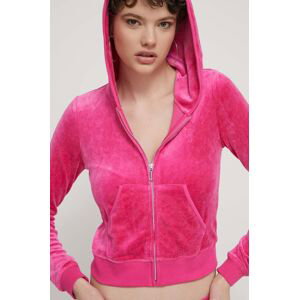 Mikina Juicy Couture dámská, růžová barva, s kapucí, s aplikací