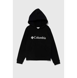 Dětská mikina Columbia Columbia Trek Hoodi černá barva, s kapucí, s potiskem