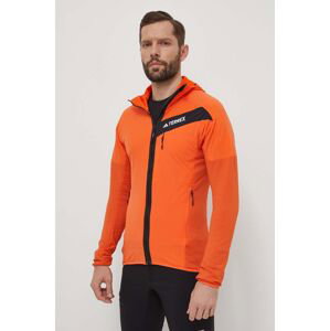 Sportovní mikina adidas TERREX oranžová barva, s kapucí, IN7009