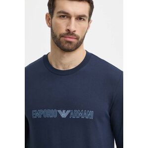 Bavlněná mikina Emporio Armani Underwear tmavomodrá barva, s potiskem, 111785 4R566