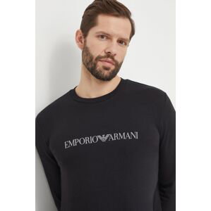 Mikina Emporio Armani Underwear černá barva, s potiskem, 111785 4R571
