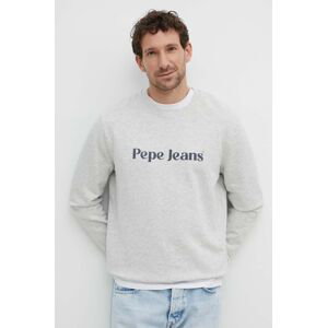 Mikina Pepe Jeans REGIS pánská, šedá barva, s potiskem, PM582667