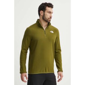 Sportovní mikina The North Face M 100 Glacier 1/4 Zip zelená barva, NF0A855WPIB1