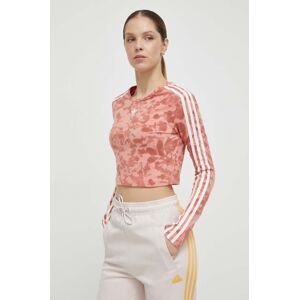 Tričko s dlouhým rukávem adidas Originals růžová barva, IY0779