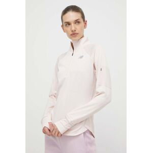 Běžecké triko s dlouhým rukávem New Balance WT23252QPH růžová barva, WT23252QPH