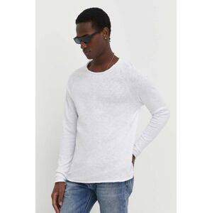 Bavlněné tričko s dlouhým rukávem American Vintage bílá barva