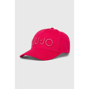 Bavlněná baseballová čepice Liu Jo růžová barva, s aplikací