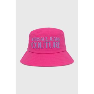 Bavlněná čepice Versace Jeans Couture růžová barva, 76HAZK04 ZG268