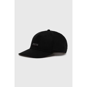 Bavlněná baseballová čepice Armani Exchange černá barva, s aplikací, 944205 4R106