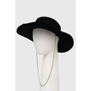 Vlněný klobouk AllSaints černá barva, vlněný