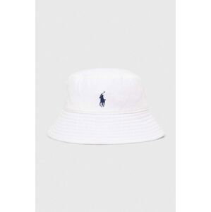 Plátěný klobouk Polo Ralph Lauren bílá barva, 455938465
