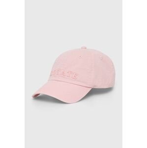 Bavlněná baseballová čepice Rotate růžová barva, s aplikací