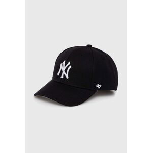 Dětská baseballová čepice 47brand MLB New York Yankees černá barva, s aplikací, BMVP17WBV