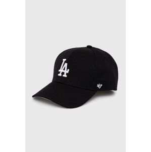 Čepice s vlněnou směsí 47brand MLB Los Angeles Dodgers černá barva, s aplikací, BMVP12WBV