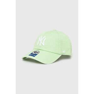 Dětská bavlněná kšiltovka 47 brand MLB New York Yankees CLEAN UP zelená barva, s aplikací, BNLRGW17GWS
