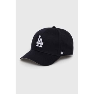 Dětská bavlněná kšiltovka 47brand MLB Los Angeles Dodgers Raised Basic tmavomodrá barva, s aplikací, BRAC12CTP