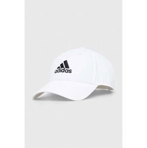 Bavlněná baseballová čepice adidas bílá barva, s aplikací, IB3243