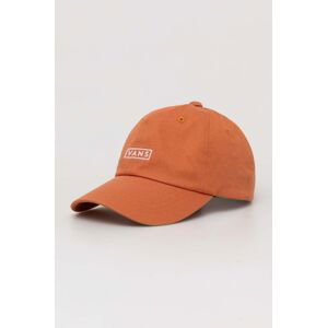 Bavlněná baseballová čepice Vans oranžová barva, s potiskem