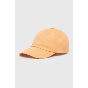 Bavlněná baseballová čepice Karl Kani oranžová barva, s aplikací