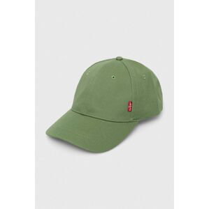 Bavlněná baseballová čepice Levi's zelená barva