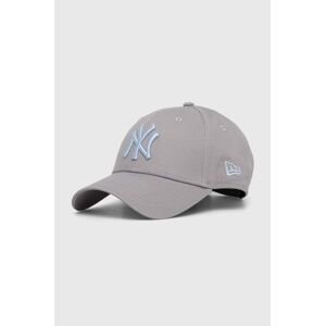 Bavlněná baseballová čepice New Era 9FORTY NEW YORK YANKEES šedá barva, s aplikací, 60503373