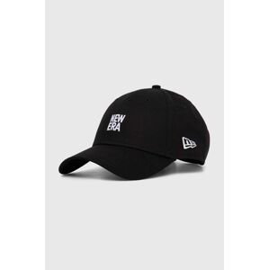 Bavlněná baseballová čepice New Era 9FORTY černá barva, s aplikací, 60503607