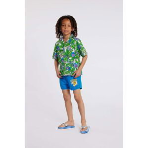 Dětská bavlněná košile Kenzo Kids tyrkysová barva
