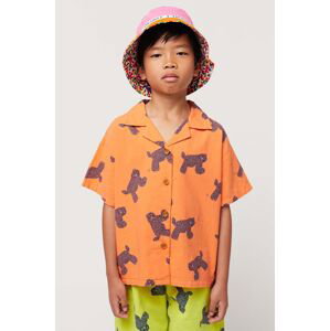 Dětská bavlněná košile Bobo Choses oranžová barva
