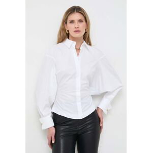 Bavlněná košile Elisabetta Franchi bílá barva, regular, s klasickým límcem, CA01741E2
