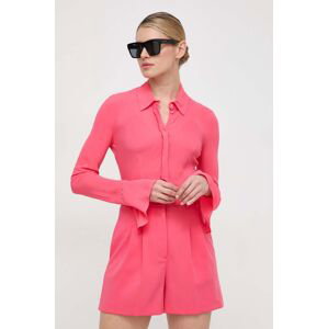 Košile Patrizia Pepe dámská, růžová barva, slim, s klasickým límcem, 8C0682 A8I1