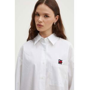 Bavlněná košile Dkny HEART OF NY bílá barva, relaxed, s klasickým límcem, D2B4A103