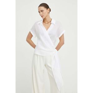 Košile Luisa Spagnoli dámská, bílá barva, relaxed, s klasickým límcem
