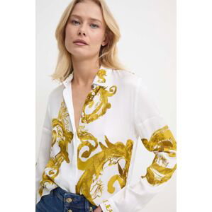 Košile Versace Jeans Couture dámská, bílá barva, regular, s klasickým límcem, 76HAL2P1 NS459
