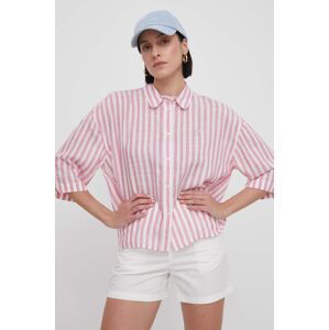 Košile North Sails dámská, růžová barva, relaxed, s klasickým límcem, 65387