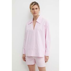 Bavlněná halenka Résumé VictoriaRS Shirt dámská, růžová barva, hladká, 19610951