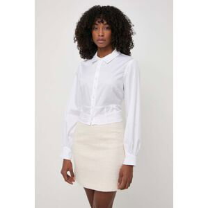Košile Guess MONICA dámská, bílá barva, regular, s klasickým límcem, W4GH09 WAF10