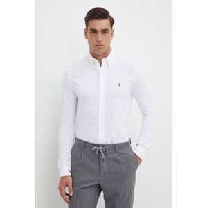 Bavlněná košile Polo Ralph Lauren bílá barva, regular, s límečkem button-down, 710932545