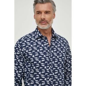 Bavlněná košile Paul&Shark tmavomodrá barva, regular, s klasickým límcem, 24413017CF
