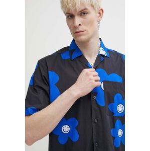 Bavlněná košile Hugo Blue černá barva, relaxed, 50513855