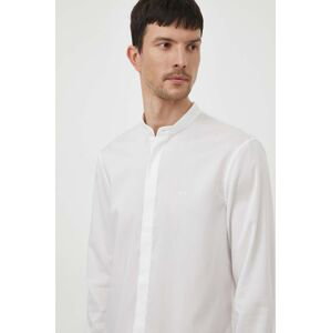 Košile Armani Exchange pánská, bílá barva, regular, se stojáčkem, 3DZC19 ZN4CZ