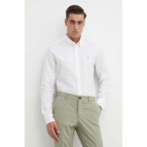 Košile Tommy Hilfiger pánská, bílá barva, regular, s límečkem button-down, MW0MW29969