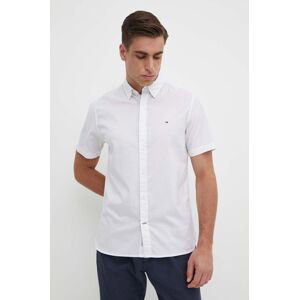 Bavlněná košile Tommy Hilfiger bílá barva, regular, s klasickým límcem, MW0MW36138