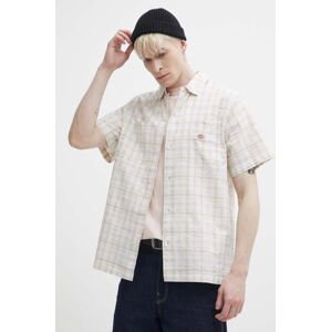 Bavlněná košile Dickies SURRY béžová barva, regular, s klasickým límcem, DK0A4YS5