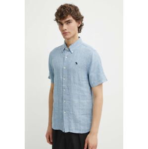 Lněná košile Abercrombie & Fitch regular, s límečkem button-down