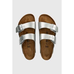 Pantofle Birkenstock Arizona dámské, stříbrná barva, 1012282