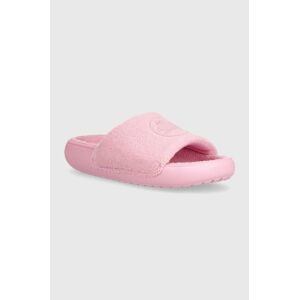 Pantofle Crocs Classic Towel Slide dámské, růžová barva, 209962