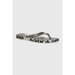 Žabky Ipanema ANIMALE PRIN dámské, stříbrná barva, na plochém podpatku, 83468-AP108