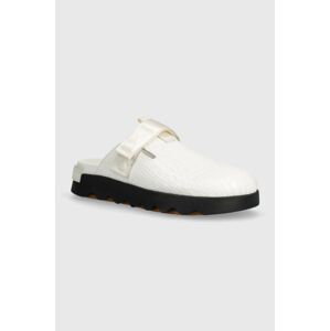 Kožené pantofle Sorel VIIBE CLOG dámské, bílá barva, 2030521126